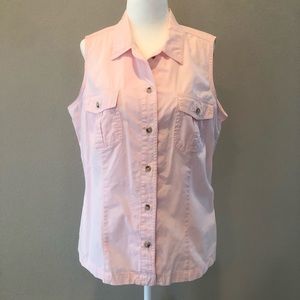 Columbia Sportswear Light Pink No Sleeve Button Down with Collar